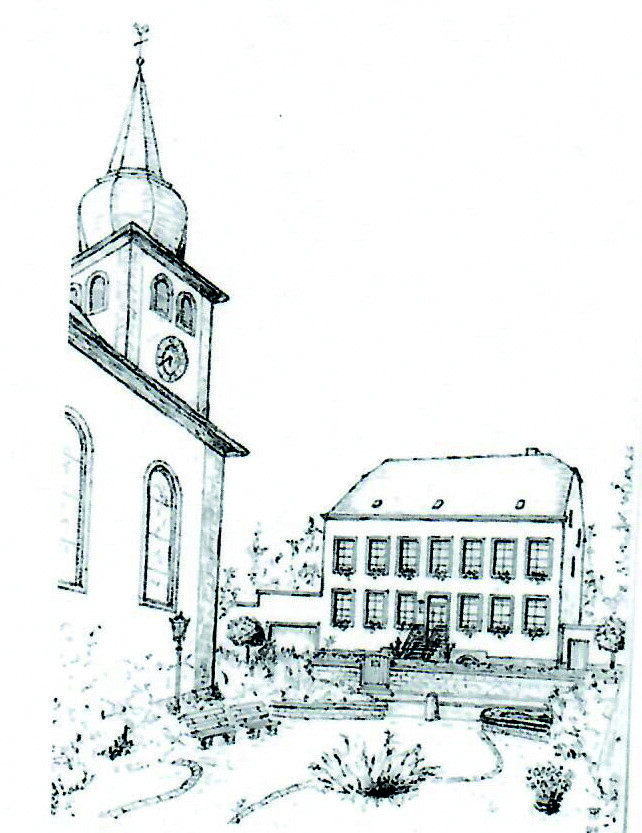 D’Plaz „Ons Jongen” mam Paschtoueschhaus (vum Massim Thoma)